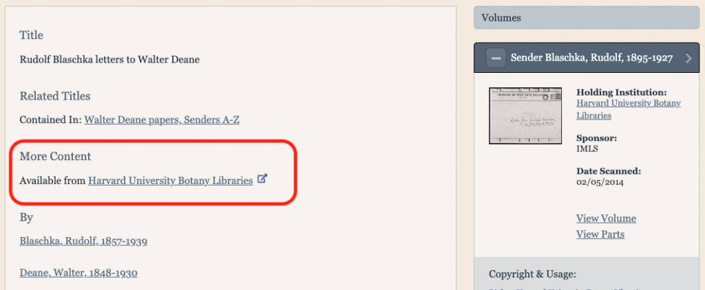 BHL supplementary links example