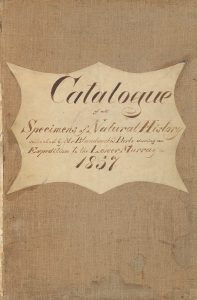 Front cover of 'Catalogue of all Specimens on Natural History collected by Mr Blandowski's Party during an Expedition to the Lower Murray in 1857' by Gerard Krefft.